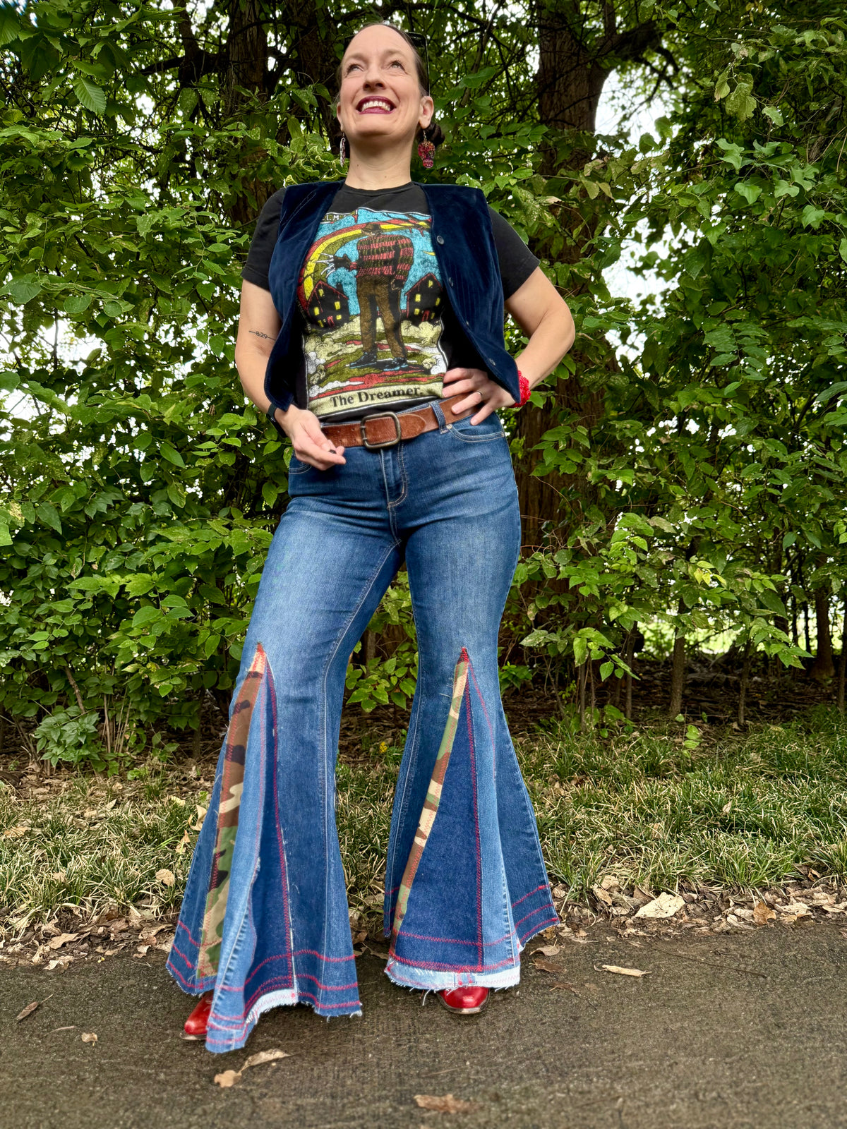 Size 12 - Kansas City Chiefs Upcycled Denim
