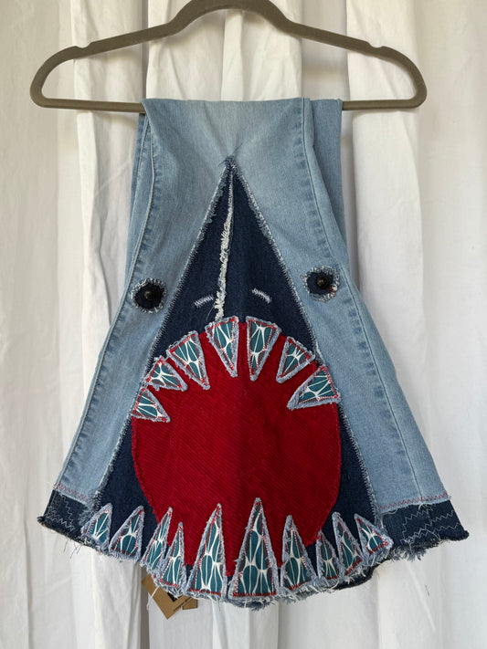 “Shark” Bell Bottom Jeans – Light Wash Denim