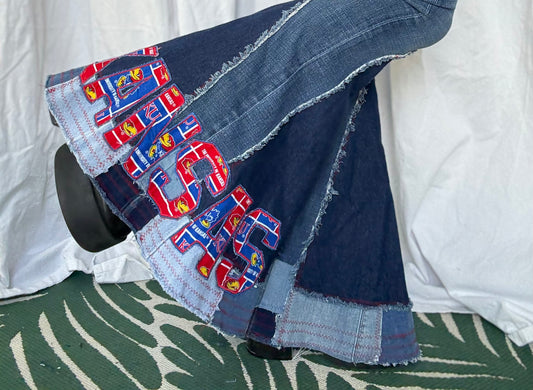 KU Jayhawks Bell Bottom Jeans (size 4)– Retro Flare