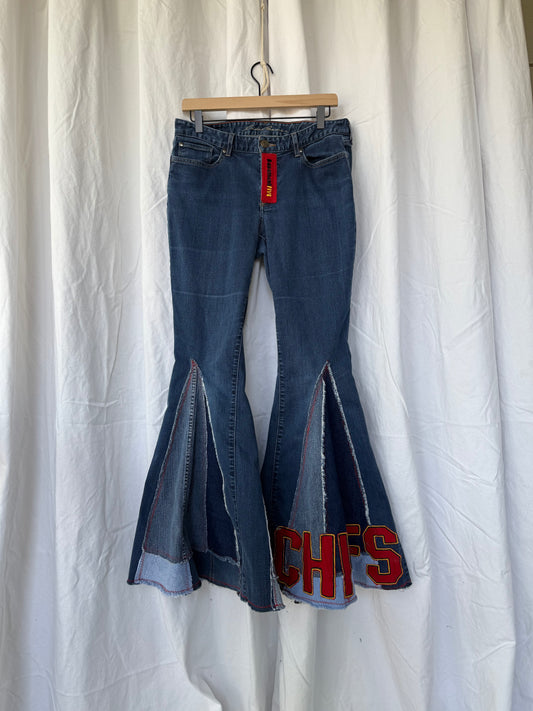 Kansas City Chiefs Bell Bottom Jeans (size 10) – Handmade Flare