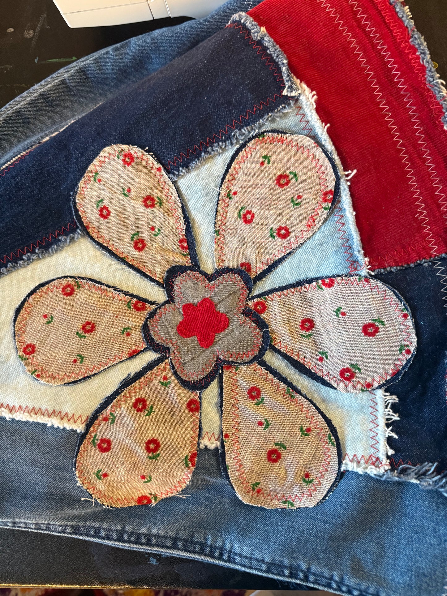 Americana Patchwork Flower Bell Bottoms (Size 2)