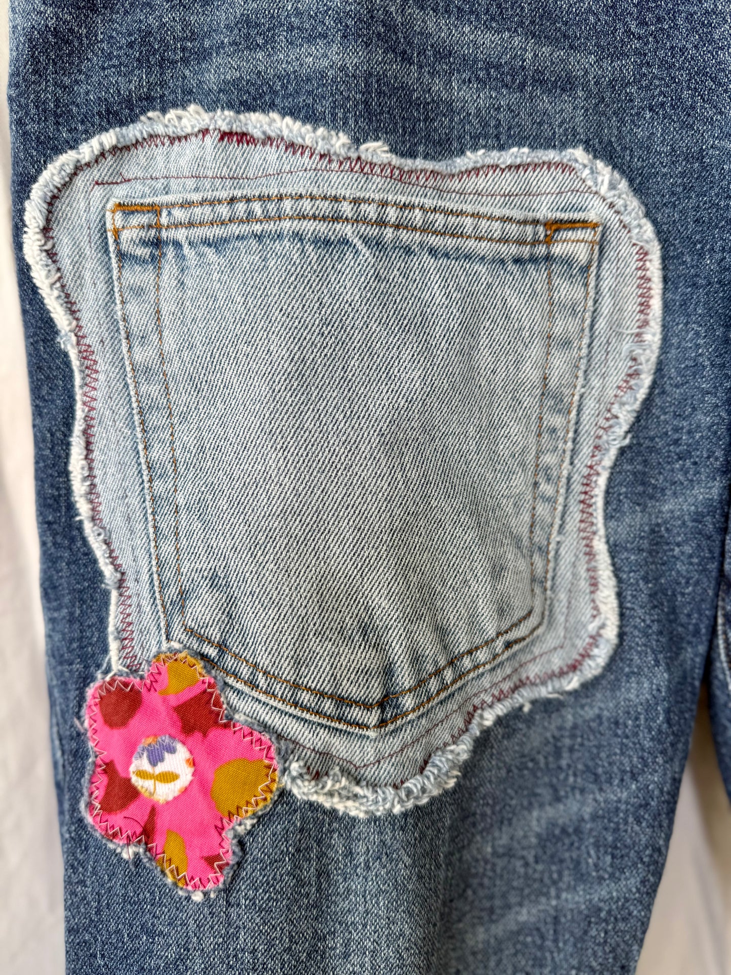 Retro Flower Power (size 20 long 33” inseam)