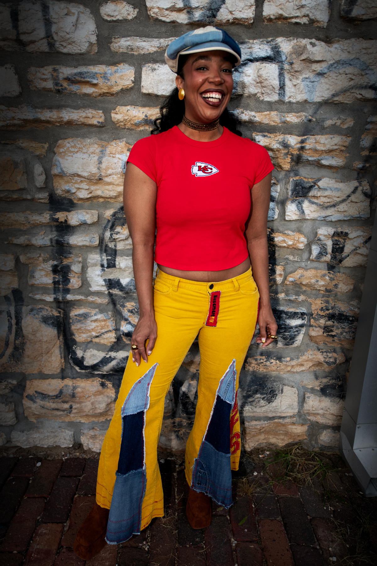 Size 8 - Kansas City Chiefs Upcycled Denim