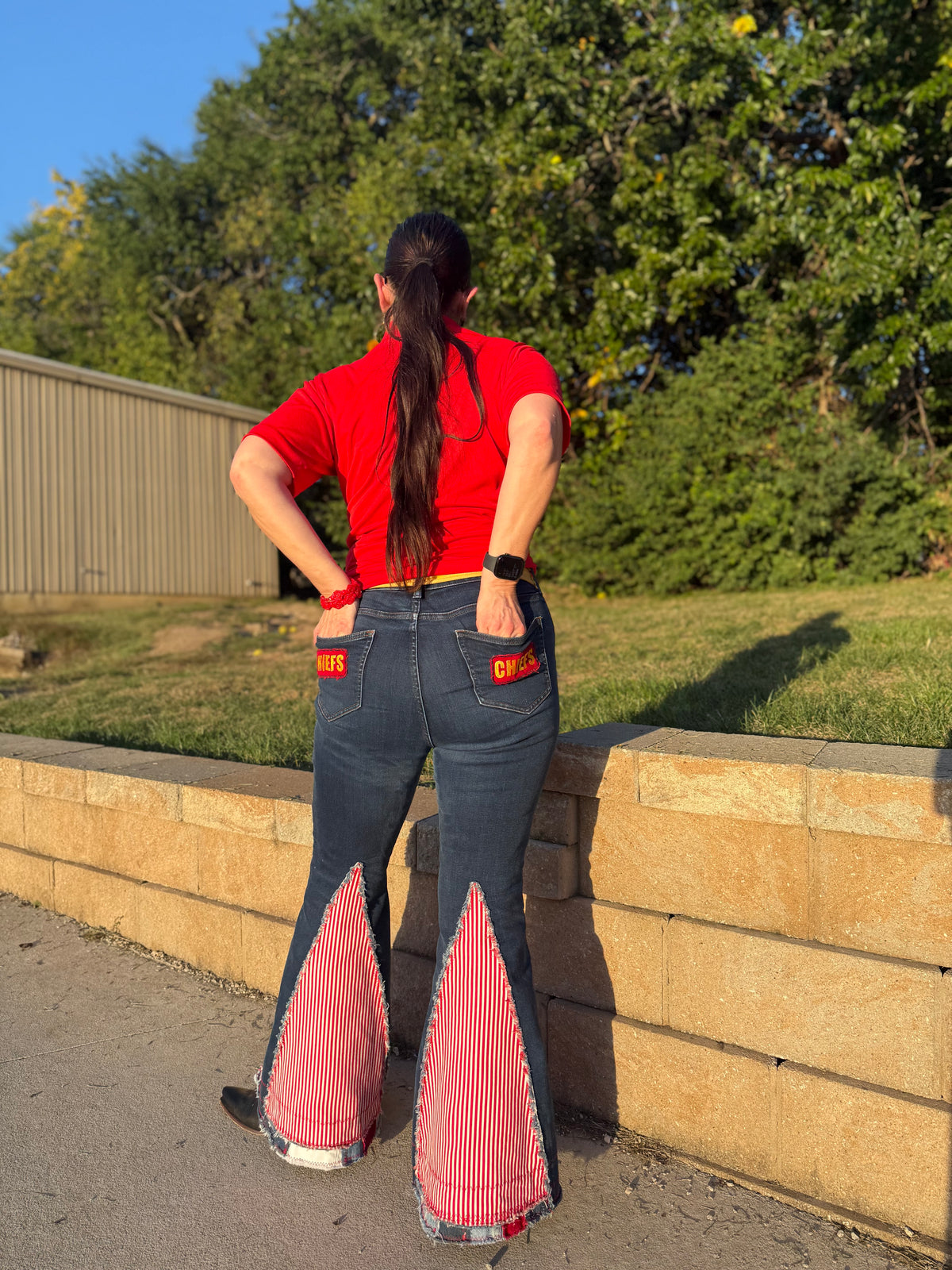 Size 14 - Kansas City Chiefs Upcycled Denim
