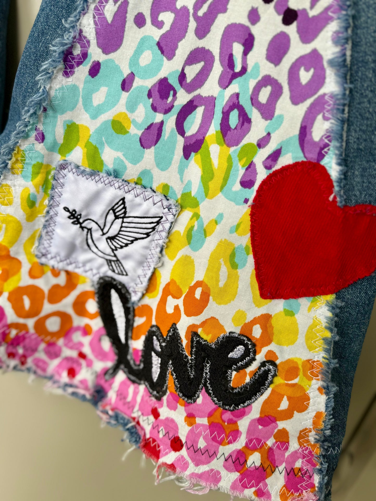 Rainbow Leopard Bell Bottom Jeans (Men’s 33x30)