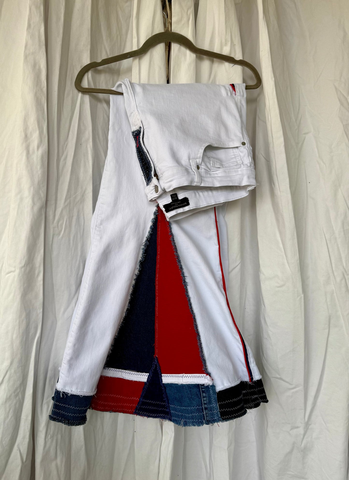 Upcycled “Wildcat Pride” Bell Bottom Jeans (size 16)