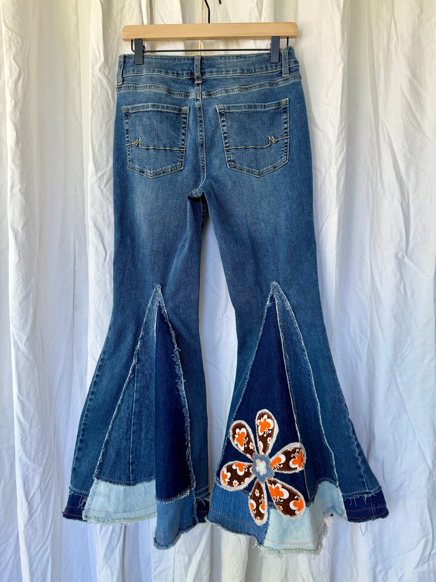 Retro Patchwork Flower Bell Bottoms