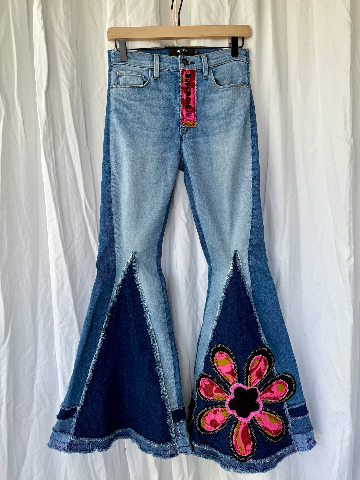 Pink Flower Power Bell Bottoms (27x31)