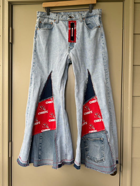 Size 36x30 - Kansas City Chiefs Upcycled Denim