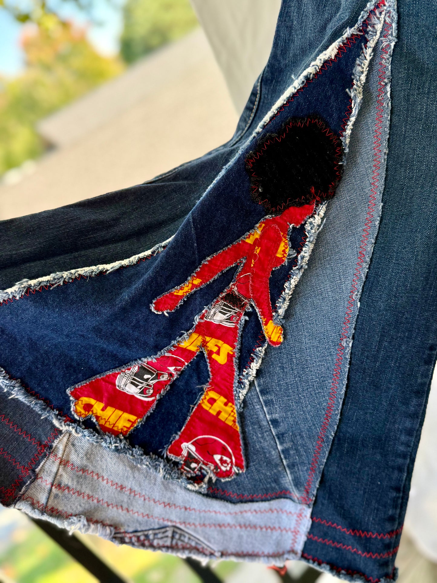 Size 16 - Kansas City Chiefs Upcycled Denim