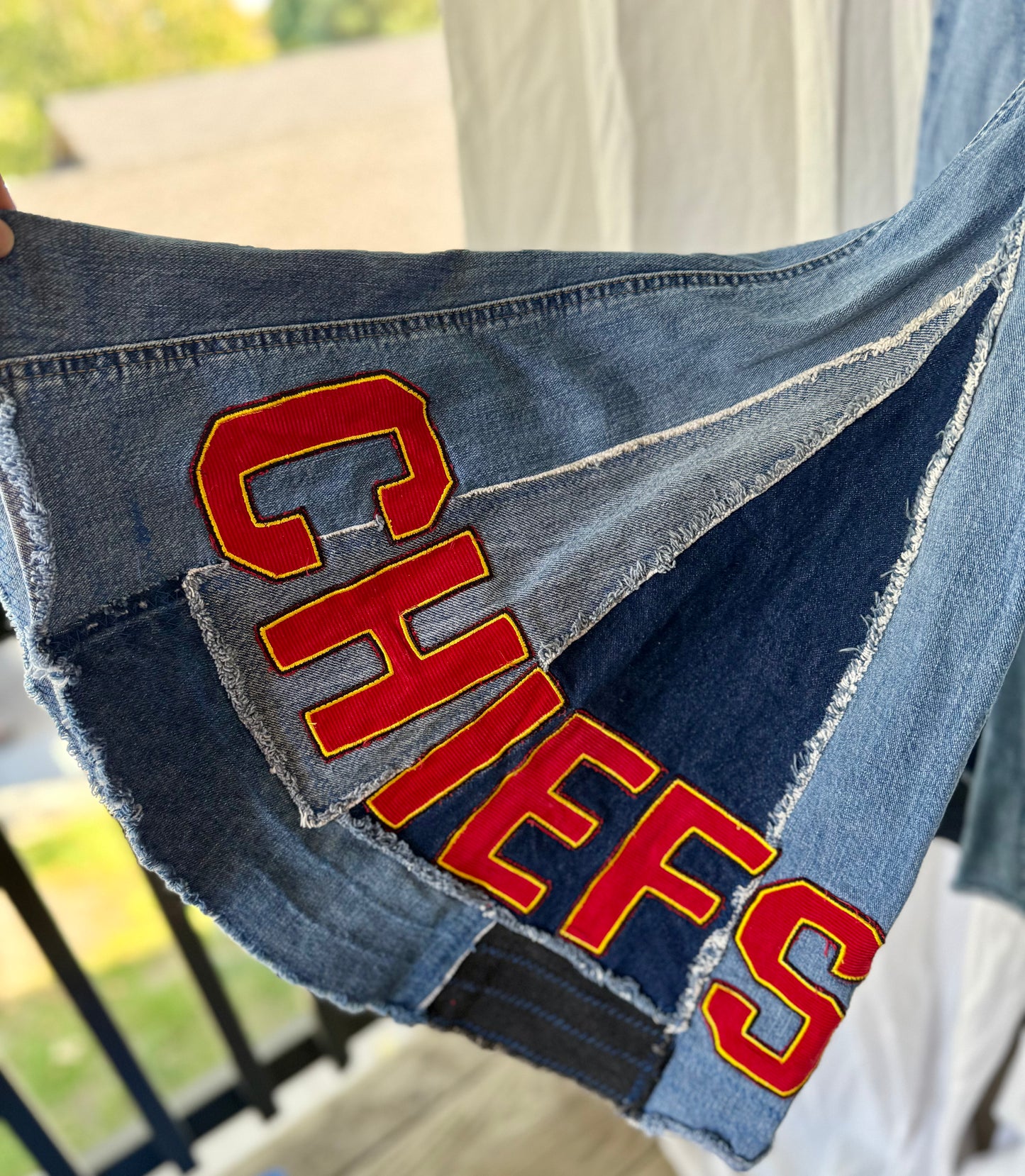 Size 8 - Kansas City Chiefs Upcycled Denim