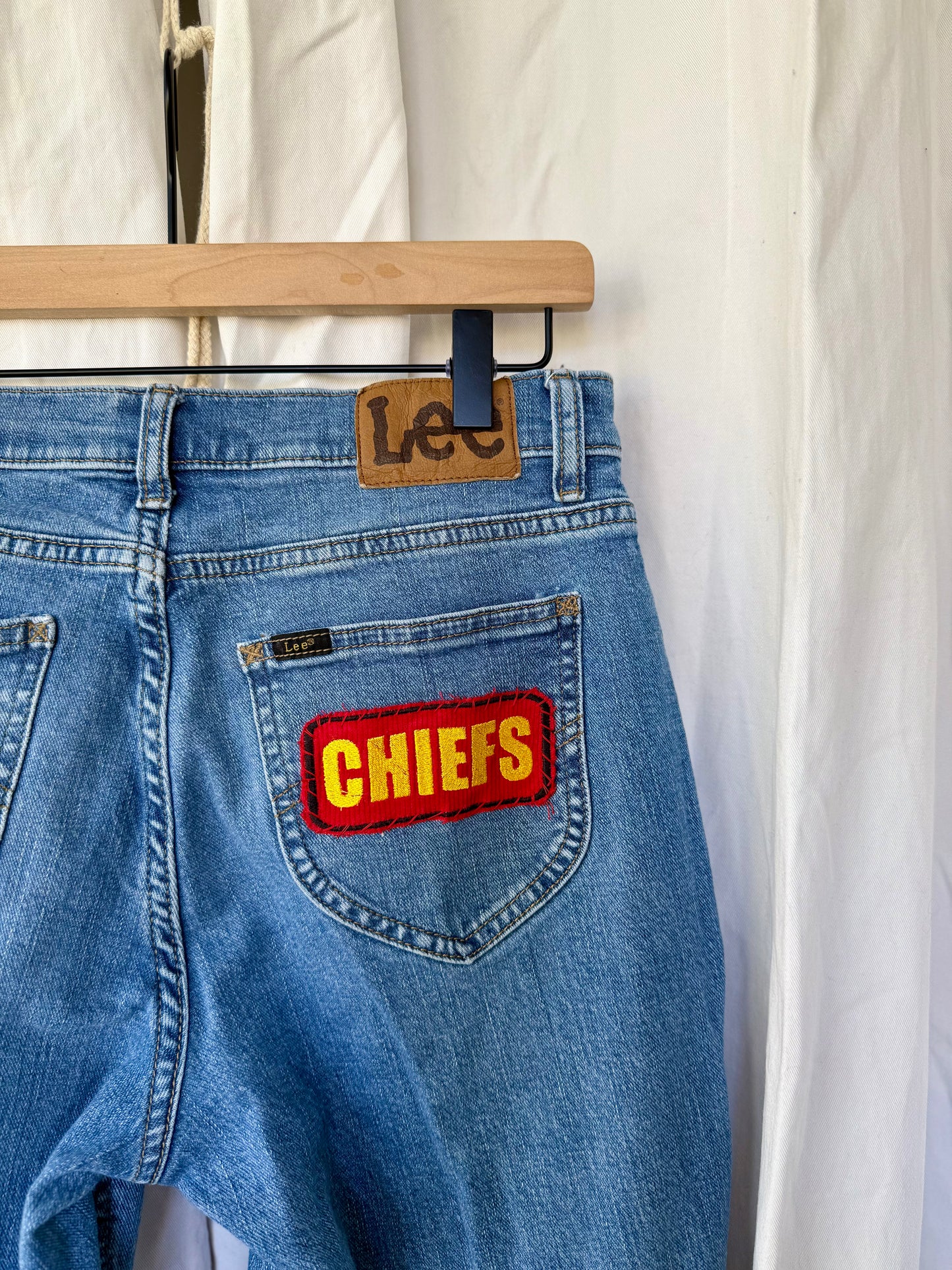 Size 8 - Kansas City Chiefs Upcycled Denim