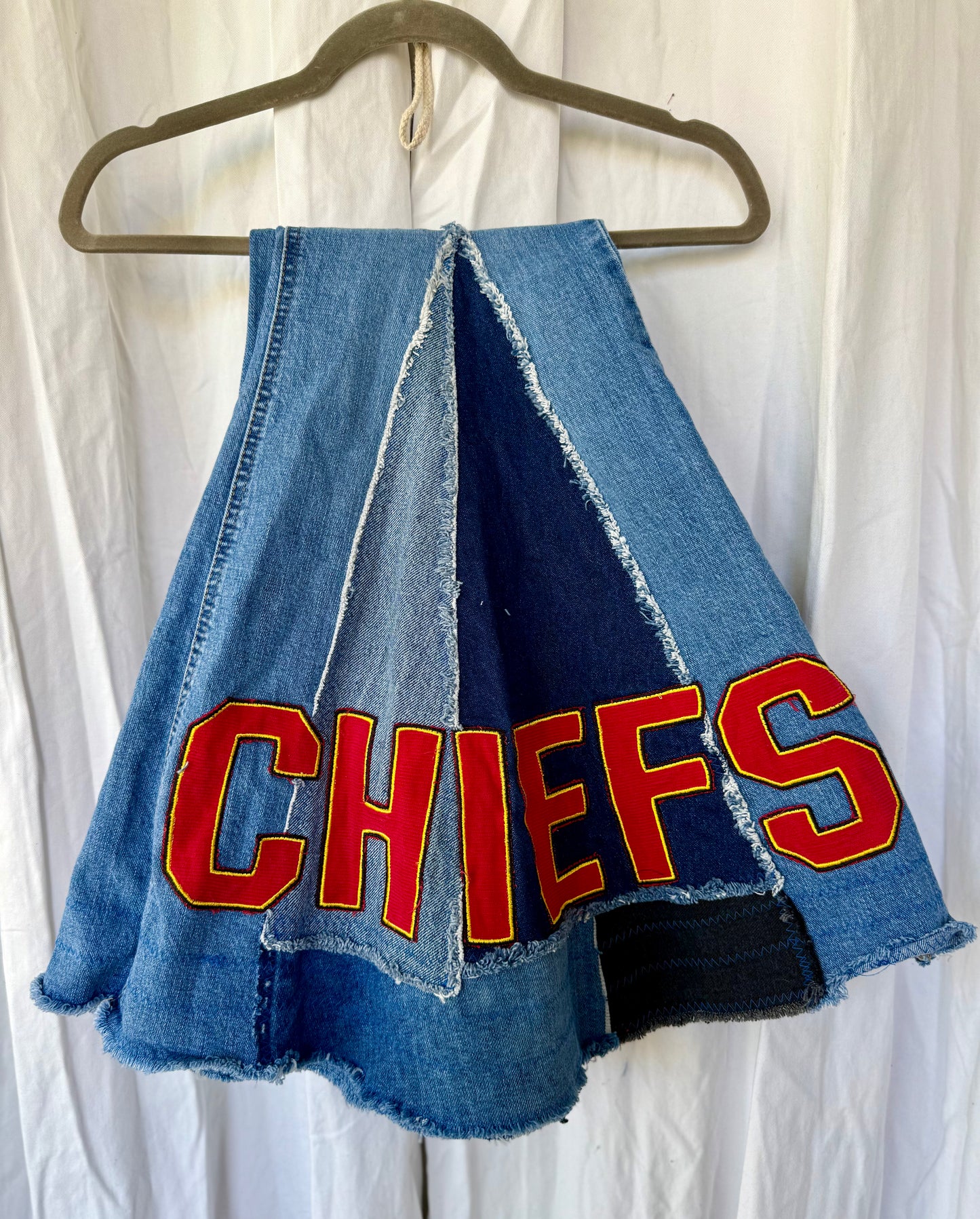 Size 8 - Kansas City Chiefs Upcycled Denim