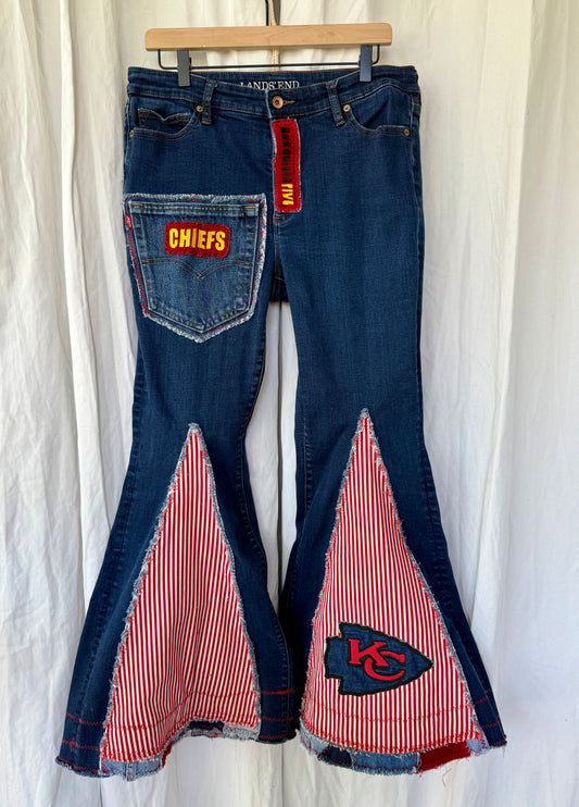 Size 14 - Kansas City Chiefs Upcycled Denim