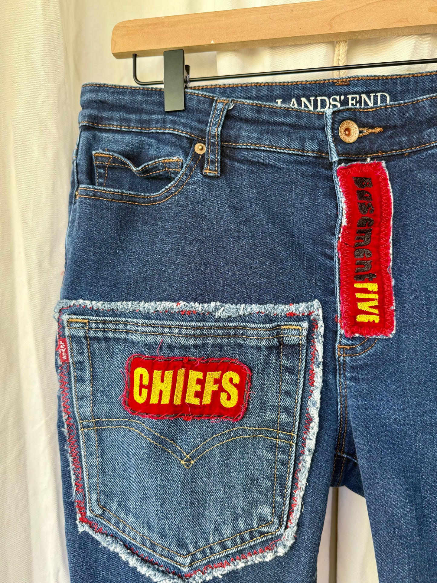 Size 14 - Kansas City Chiefs Upcycled Denim