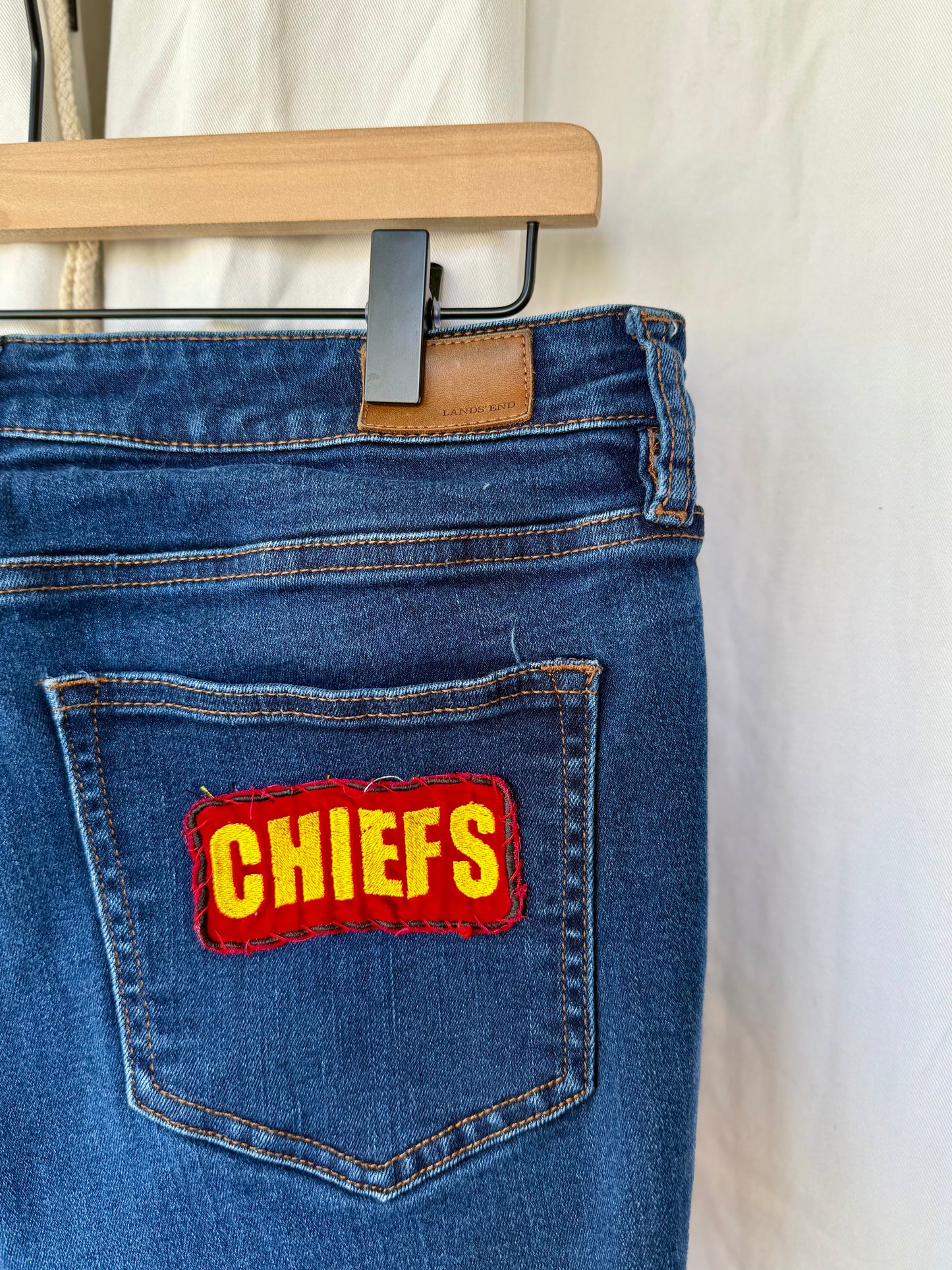 Size 14 - Kansas City Chiefs Upcycled Denim
