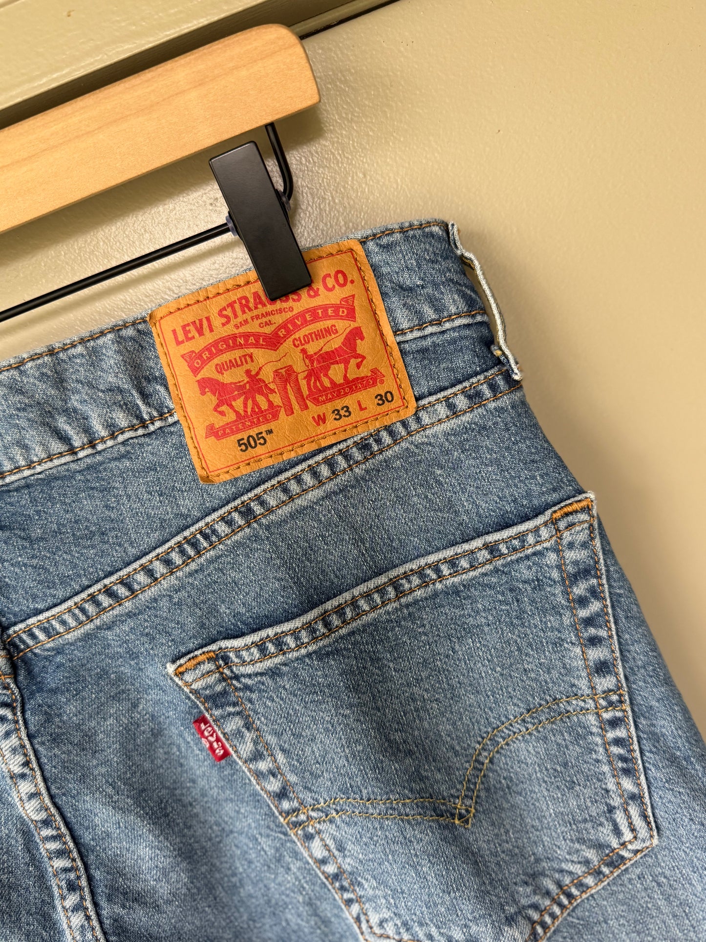 Size 33x31 - Kansas City Chiefs Upcycled Denim